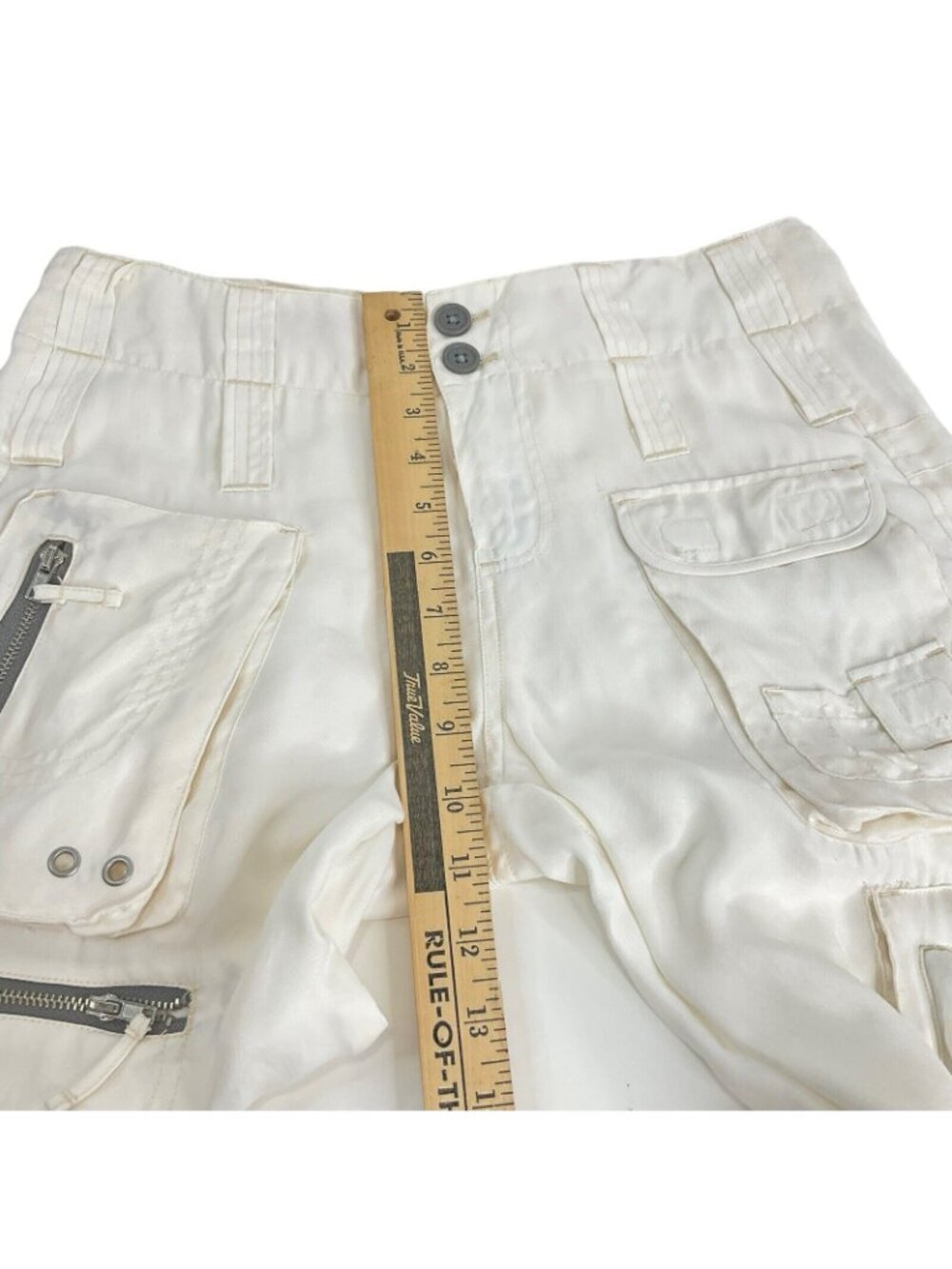 Pete & Greta Johnny Was Pants Women’s Sz 6 Marika Cargo Ivory Cupra $218 Nwot - Picture 10 of 13
